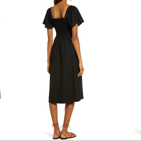 Madewell Linen-blend Lucie Smocked Midi Dress - Picture 6 of 10